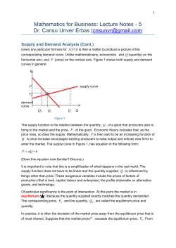 Mathematics for Business: Lecture Notes