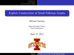 Explicit Construction of Small Folkman Graphs