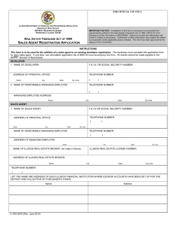 Sales Agent - Add/Change - Illinois Department of Financial and