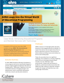 AHRA Leaps into the Virtual World of Educational