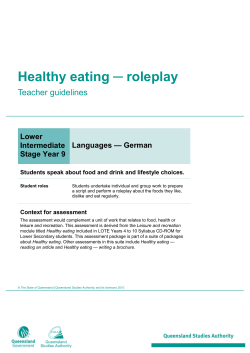 Healthy eating - role play