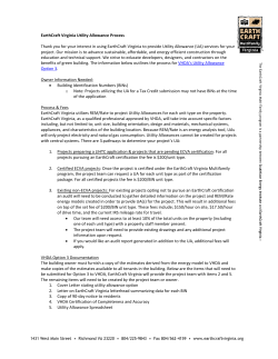 EarthCraft Virginia Utility Allowance Process Thank you