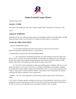Alaska Football League Bylaws