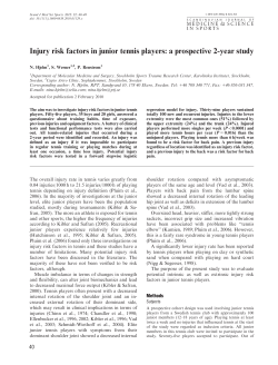 Injury risk factors in junior tennis players