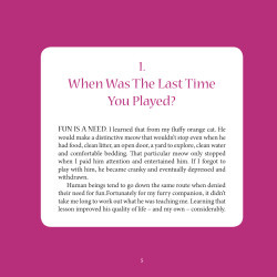 1. When Was The Last Time You Played?