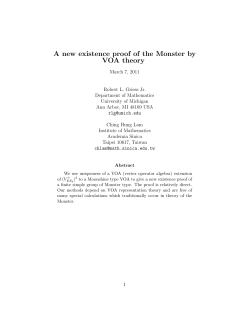 A new existence proof of the Monster by VOA theory
