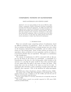 COMPARING NOTIONS OF RANDOMNESS 1
