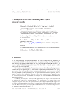 A complete characterization of phase space measurements