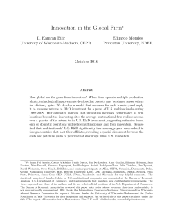 Innovation in the Global Firm - University of Colorado Boulder