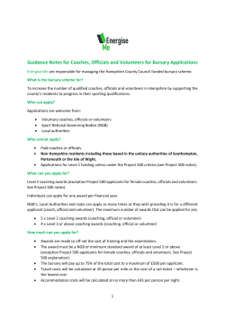Guidance Notes for Coaches Officials and Volunteers