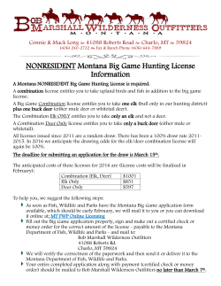 NONRESIDENT Montana Big Game Hunting License Information