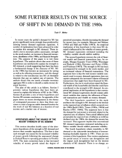 Some Further Results on the Source of Shift in M1 Demand in the