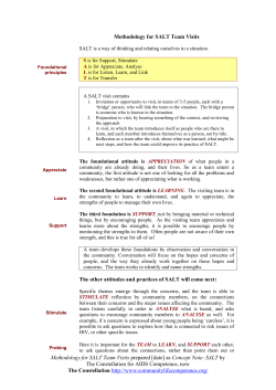 Methodology for SALT Team Visits
