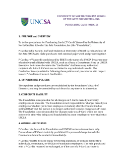 Credit Card Policies - University of North Carolina School of the Arts