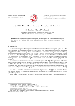 I-Statistical Limit Superior and I- Statistical Limit Inferior - PMF-a