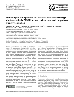 Evaluating the assumptions of surface reflectance and aerosol type