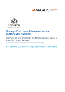 Strategic Environmental Assessment and Sustainability Appraisal