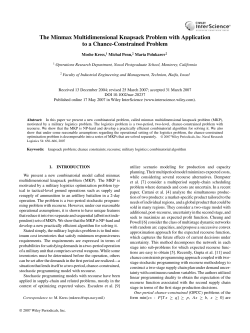 The Minmax Multidimensional Knapsack Problem with Application to