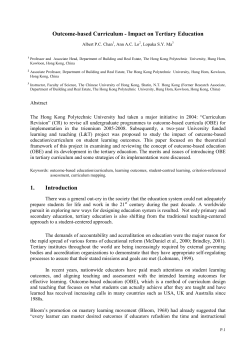 Outcome-based Curriculum - Impact on Tertiary Education 1