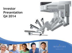 Investor Presentation Q2 2014 Investor Presentation Q4 2014