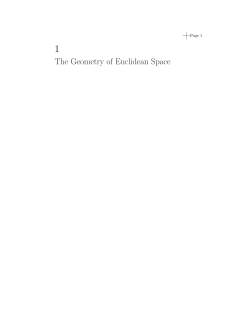 The Geometry of Euclidean Space