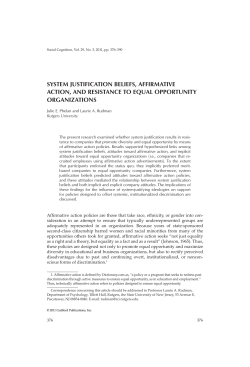 system justification beliefs, affirmative action, and resistance to