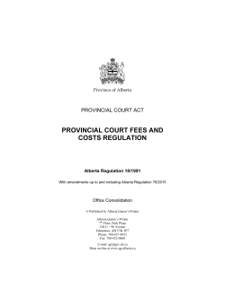 provincial court fees and costs regulation