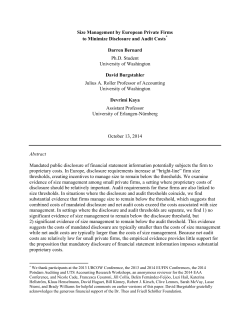 Size Management by European Private Firms to Minimize