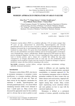 MODERN APPROACH IN PREMATURE OVARIAN FAILURE