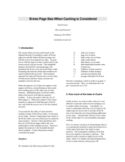 B-tree Page Size When Caching is Considered