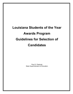 Student Of The Year Portfolio - St. Charles Parish Public Schools