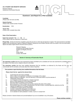 PhD Joint Report Form