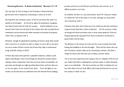 Evensong Sermon - A divine institution? Romans 13.1