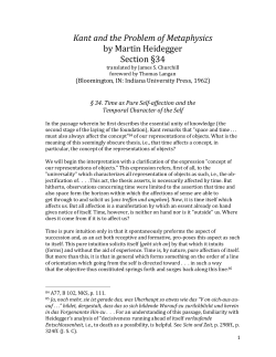 Kant and the Problem of Metaphysics