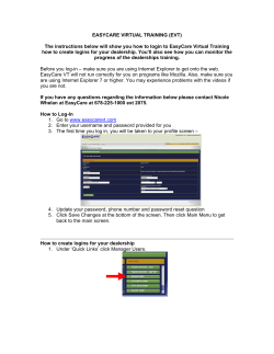 EASYCARE VIRTUAL TRAINING (EVT) The instructions below will