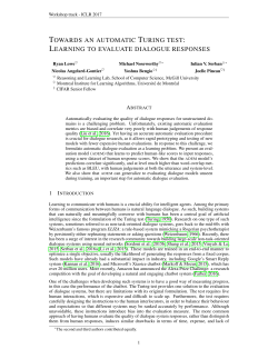 towards an automatic turing test: learning to evaluate