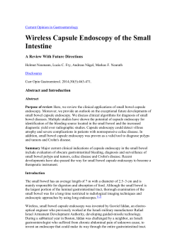 Small Bowel Capsule Endoscopy