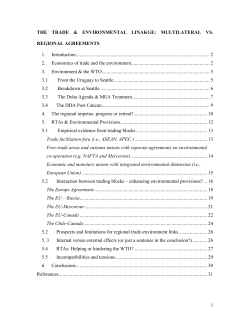Multilateral vs. Regional Agreements