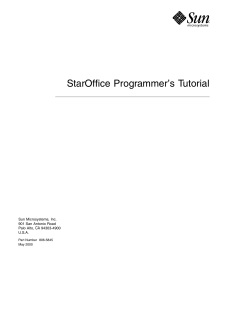 StarOffice&trade; Programmer`s Tutorial