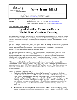 High-deductible, Consumer-Driven Health Plans Continue Growing