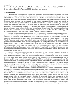 POSSIBLE WORLDS OF FICTION AND HISTORY 787