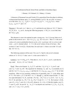 A Combinatorial Result About Points and Balls in Euclidean
