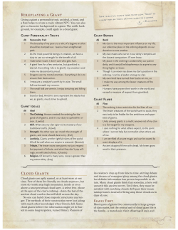 ROLEPLAYING A GIANT CLOuD GIANTS