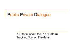 Training Presentation about the PPD Reform Tracking Tool