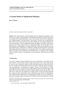 A Formal Model of Adjudication Dialogues