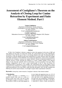 Assessment of Castigliano`s Theorem on the Analysis of Closing