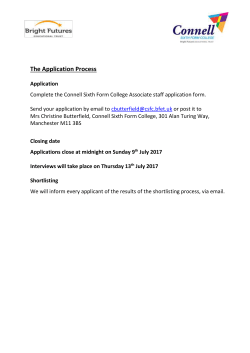 The Application Process &ndash; AS &ndash; June 2017