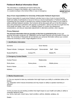 RISK ASSESSMENT FORM - University of Newcastle