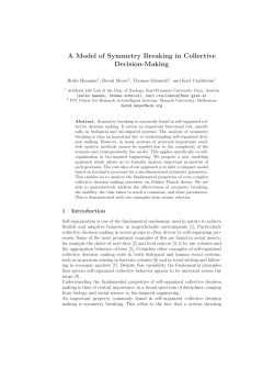A Model of Symmetry Breaking in Collective Decision