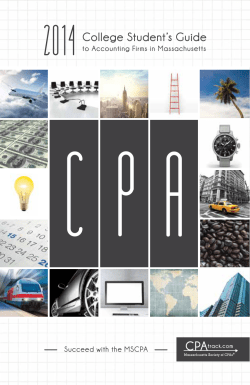College Student`s Guide - Massachusetts Society of CPAs